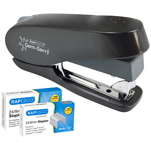 Rapesco Bürohefter Germ-Savvy ECO Luna Less Effort 1466, schwarz, 50 Blatt 5018505015127 Rapesco