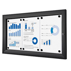 Showdown Displays Schaukasten SCS3xA4C9005, 3xA4, schwarz, magnetisch 8596052051678 Showdown Displays
