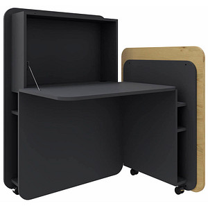 4260743069115 - Sekretär FLATup 4260743069115 126cm (H) 107x415-91cm (BxT) rechteckig graphit   graphit 4260743069115 fm