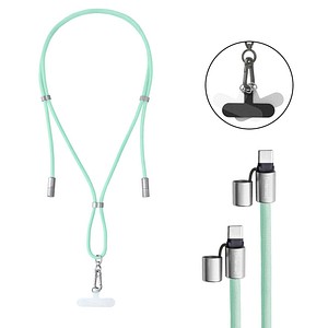 Intenso Charging Lanyard Handykette Ladekabel grün, Kabellänge: 1,65 m, 60 Watt