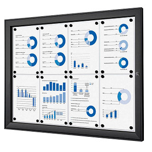 Showdown Displays Schaukasten SCS8xA4C9005, 8xA4, schwarz, magnetisch 8596052051685 Showdown Displays