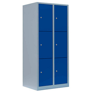4061815519091 - Schließfachschrank enzianblau lichtgrau 523321 6 Schließfächer 800 x 500 x 1800 cm 4061815519091 LÜLLMANN