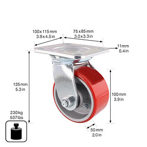 4001073416244 - Transportgeräte-Schwerlast-Lenkrollen Rad-Ø 100 mm VE 2 Stk Lenkrolle 4001073416244 - Transportgeräte-Schwerlast-Lenkrollen Rad-Ø 100 mm VE 2 Stk Lenkrolle