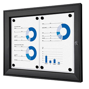 Showdown Displays Schaukasten SCS2xA4C9005, 2xA4, schwarz, magnetisch 8596052051661 Showdown Displays