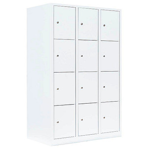 4061815519664 - Schließfachschrank signalweiß 523437 12 Schließfächer 1185 x 500 x 1800 cm 4061815519664 LÜLLMANN