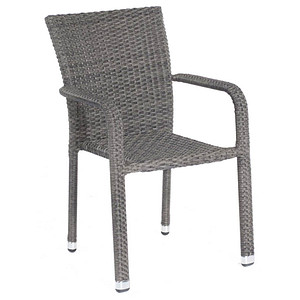 4028041995983 - Gartenstuhl mit Armlehnen Sunny Smart Concorde grau Metall 4028041995983 Müsing