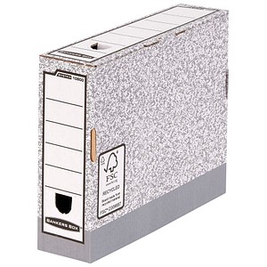 Bankers Box Archivboxen grau/weiß 8,5 x 26,5 x 32,7 cm, 10 St.