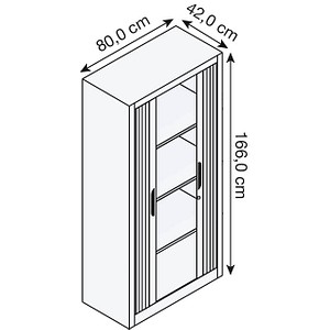 4062084586494 - CP Omnispace Rollladenschrank verkehrsweiß 3 Fachböden 800 x 420 x 1660 cm 4062084586494 - CP Omnispace Rollladenschrank verkehrsweiß 3 Fachböden 800 x 420 x 1660 cm