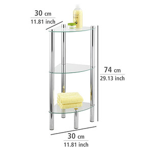 4008838158500 - Eckregal WENKO Yago Regale Gr B H T 30 cm x 74 cm x 30 cm farblos (glänzend ablagen transparent transparent) Duschzubehör Regale 1 Ablage 4008838158500 - Eckregal WENKO Yago Regale Gr B H T 30 cm x 74 cm x 30 cm farblos (glänzend ablagen transparent transparent) Duschzubehör Regale 1 Ablage