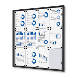 Showdown Displays Schaukasten Economy SCXS12xA4C9005, 12xA4, schwarz, magnetisch 8596052051708 Showdown Displays