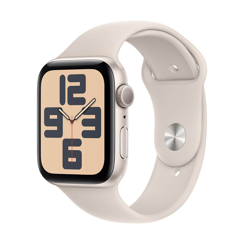 Apple Watch SE 44 mm Aluminium (GPS) Sportarmband S/M polarstern >>  büroshop24