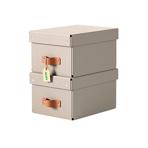 2 LEITZ Puro Aufbewahrungsboxen 7,0 l beige 20,0 x 28,0 x 15,0 cm