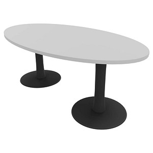 8058265533438 - Konferenztisch Idea+ lichtgrau oval Säulenfuß grau 2000 x 1100 x 740 cm 8058265533438 - Konferenztisch Idea+ lichtgrau oval Säulenfuß grau 2000 x 1100 x 740 cm
