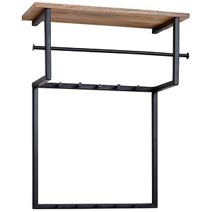 WOHNLING Wandgarderobe WL6.452 braun Holz 10 Haken 60,0 x 76,0 cm