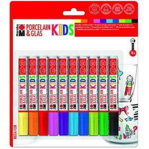 Marabu KiDS MEGA FUN Porzellanstifte farbsortiert 1,0 – 3,0 mm, 10 St.