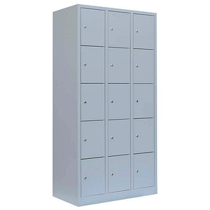 4061815518438 - Schließfachschrank lichtgrau 520530 15 Schließfächer 885 x 500 x 1800 cm 4061815518438 LÜLLMANN