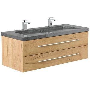 4251982676998 - POSSEIK Waschbecken mit Unterschrank YAMO 130 eiche gold 1300 x 450 x 500 cm