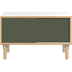BISLEY Sideboard Poise, POS1007W623 verkehrsweiß, olivegrün 100,0 x 45,0 x 62,1 cm