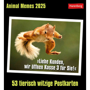 Harenberg Postkartenkalender Animals Memes 2025