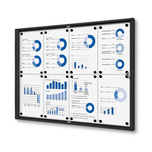 Showdown Displays Schaukasten Economy SCXS8xA4C9005, 8xA4, schwarz, magnetisch 8596052051753 Showdown Displays