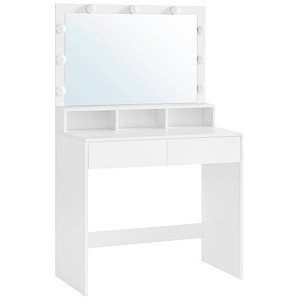 0194343028057 - Songmics - vasagle Schminktisch Frisiertisch Kosmetiktisch mit 9 LED-Glühbirnen und Spiegel einstellbare Helligkeit 2 Schubladen und 3 offene 0194343028057 - Songmics - vasagle Schminktisch Frisiertisch Kosmetiktisch mit 9 LED-Glühbirnen und Spiegel einstellbare Helligkeit 2 Schubladen und 3 offene