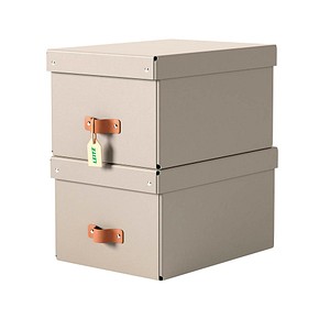 2 LEITZ Puro Aufbewahrungsboxen 17,0 l beige 27,0 x 37,0 x 20,0 cm