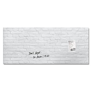 Glas-Magnettafel artverum® 130,0 x 55,0 cm White-Klinker