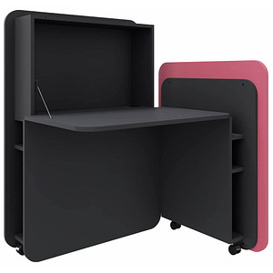 4260743069160 - Sekretär FLATup 4260743069160 126cm (H) 107x415-91cm (BxT) rechteckig graphit   graphit 4260743069160 fm