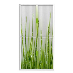 3660141941555 - Aktenschrank easy Office 8235ST Kunststoff Stahl abschließbar 4 OH 110 x 204 x 415 cm keine Fachböden grün weiß (Gras) 366