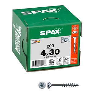 4003530164248 - Universalschrauben T20 Senkkopf WIROX 0191010400303 4 mm x 30 mm 4003530164248 200 Stück
