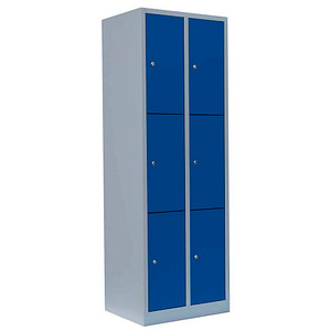 4061815517516 - Schließfachschrank enzianblau lichtgrau 520321 6 Schließfächer 600 x 500 x 1800 cm 4061815517516 LÜLLMANN