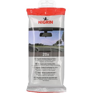 NIGRIN feuchte Reinigungstücher Scheiben 1-lagig weiß, 20 St.