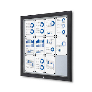 Showdown Displays Schaukasten Premium SCT12xA4PHC7016JS, 12xA4, anthrazit, Metall, magnetisch 8596052163135 Showdown Displays