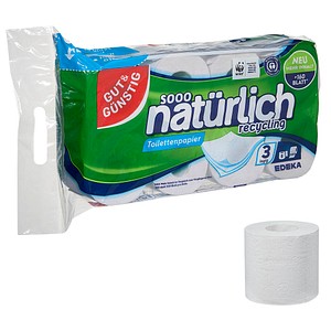 4311501111260 - Toilettenpapier natürlich recycling 3-lagig Recyclingpapier 8 Rollen