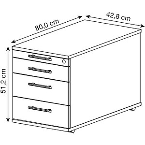 4032062320846 - Solid TC30 Rollcontainer grafit 4 Auszüge 428 x 800 x 512 cm 4032062320846 Hammerbacher