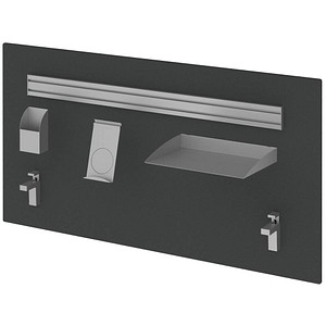 röhr start.now Tischtrennwand mit Orga-Schiene 120,0 x 65,0 cm