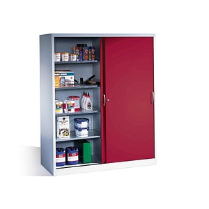 CP Metallschrank 2169-00 S10097 lichtgrau, rubinrot 160,0 x 60,0 x 195,0 cm, aufgebaut, 1 St.