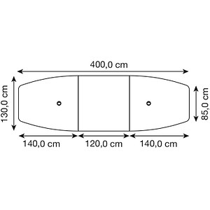 4032062315538 - HAMMERBACHER Konferenztisch KT40S ahorn Tonnenform Rundrohr chrom 4000 x 850 - 1300 x 740 cm 4032062315538 - HAMMERBACHER Konferenztisch KT40S ahorn Tonnenform Rundrohr chrom 4000 x 850 - 1300 x 740 cm