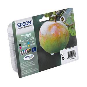 4 EPSON T1295L schwarz, cyan, magenta, gelb Tintenpatronen 4 EPSON T1295L schwarz, cyan, magenta, gelb Tintenpatronen