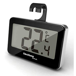 TechnoLine® WS 7012 Gefrier- & Kühlschrankthermometer schwarz