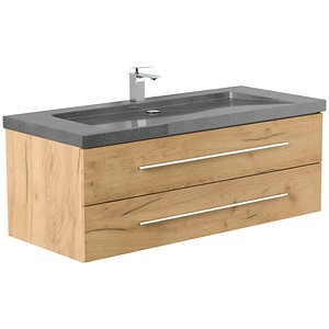 4251982676936 - POSSEIK Waschbecken mit Unterschrank YAMO 130 eiche gold 1300 x 450 x 500 cm