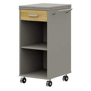 4059484230676 - röhr Techno Rollcontainer grau hickory-eiche 1 Auszug 502 - 1000 x 546 x 1042 cm