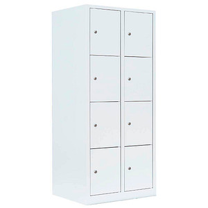 4061815519510 - Schließfachschrank signalweiß 523427 8 Schließfächer 800 x 500 x 1800 cm 4061815519510 LÜLLMANN
