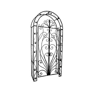 4041908110732 - Rankbogen mit Tor BAGANA Metall braun Bogen 1080 x 2290 cm 4041908110732 Garden Pleasure