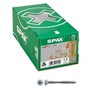 4003530246920 - Verlegeschraube 45 x 70 mm 500 Stück Fixiergewinde Senkkopf t-star plus T20 4CUT wirox - 0541010450705 - Spax