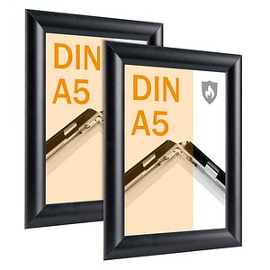 SPRINTIS  Brandschutz-Klapprahmen schwarz 14,8 x 21,0 cm, 2 St.