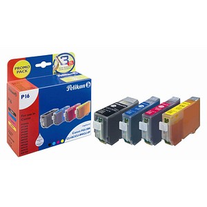 4 Pelikan P16 schwarz, cyan, magenta, gelb Tintenpatronen ersetzen Canon PGI-5 BK, CLI-8 C/M/Y