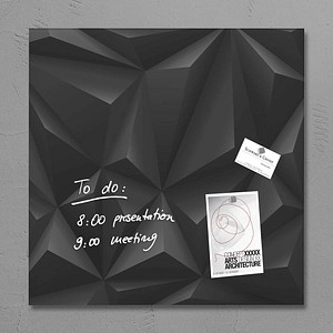 Glas-Magnettafel artverum® 48,0 x 48,0 cm Black Diamond