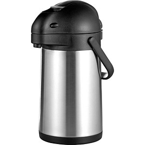 4007796048052 - ESMEYER Stream Pumpkanne 19 L doppelwandiger Edelstahl Pumpsystem mit Silikonring 360° Drehfunktion Ø150 × H330 mm
