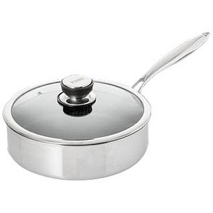 4260759871191 - Schmorpfanne HENSSLER SCHNELLE NUMMER SH 20244 Glasdeckel Ø 26 cm Pfannen Gr Ø 26 cm + Höhe 8 cm silberfarben (silber) Schmorpfannen 3-Schicht Material mit Wabenstruktur & Antihaftbeschichtung Induktion
